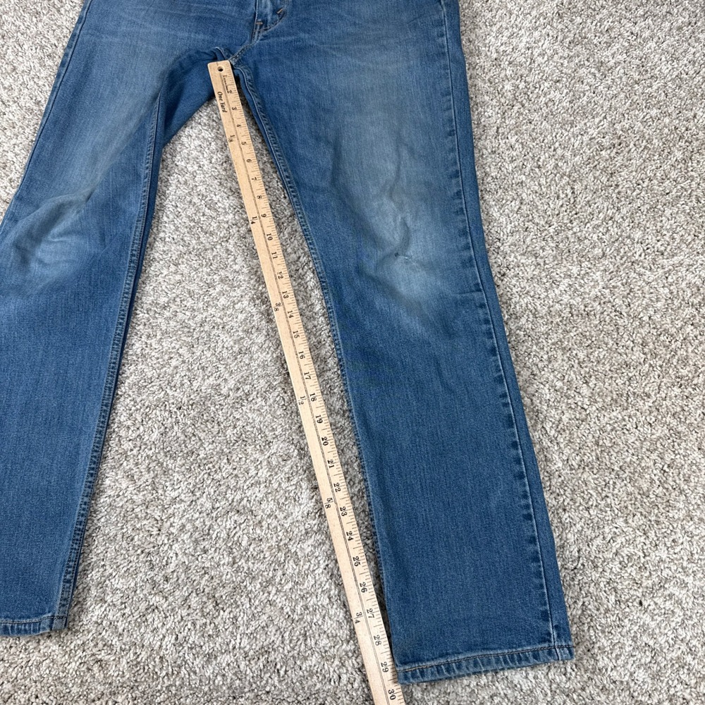 Levi's 511 Jeans Mens 34x32 Blue Medium Wash Distressed Denim Slim Fit - Picture 5 of 15
